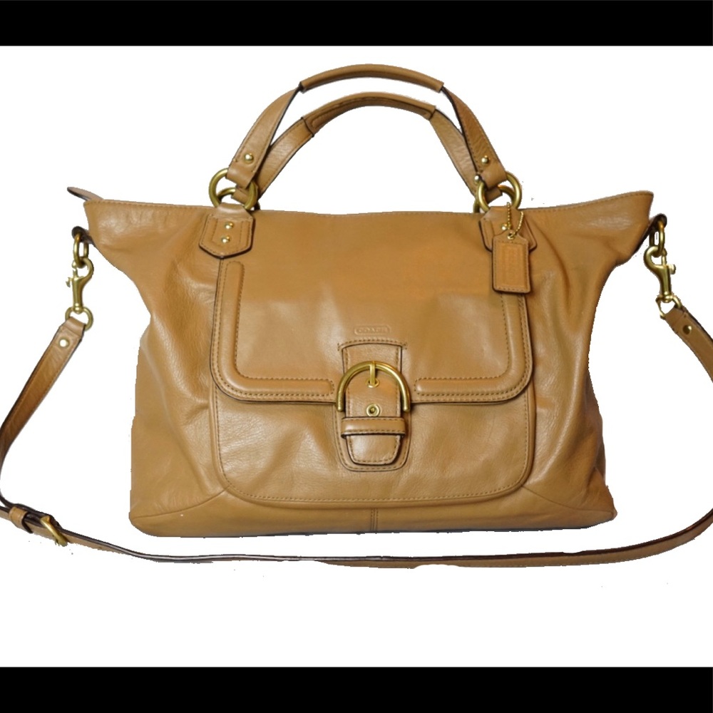 New, never been used, Coach tote bag leather tan